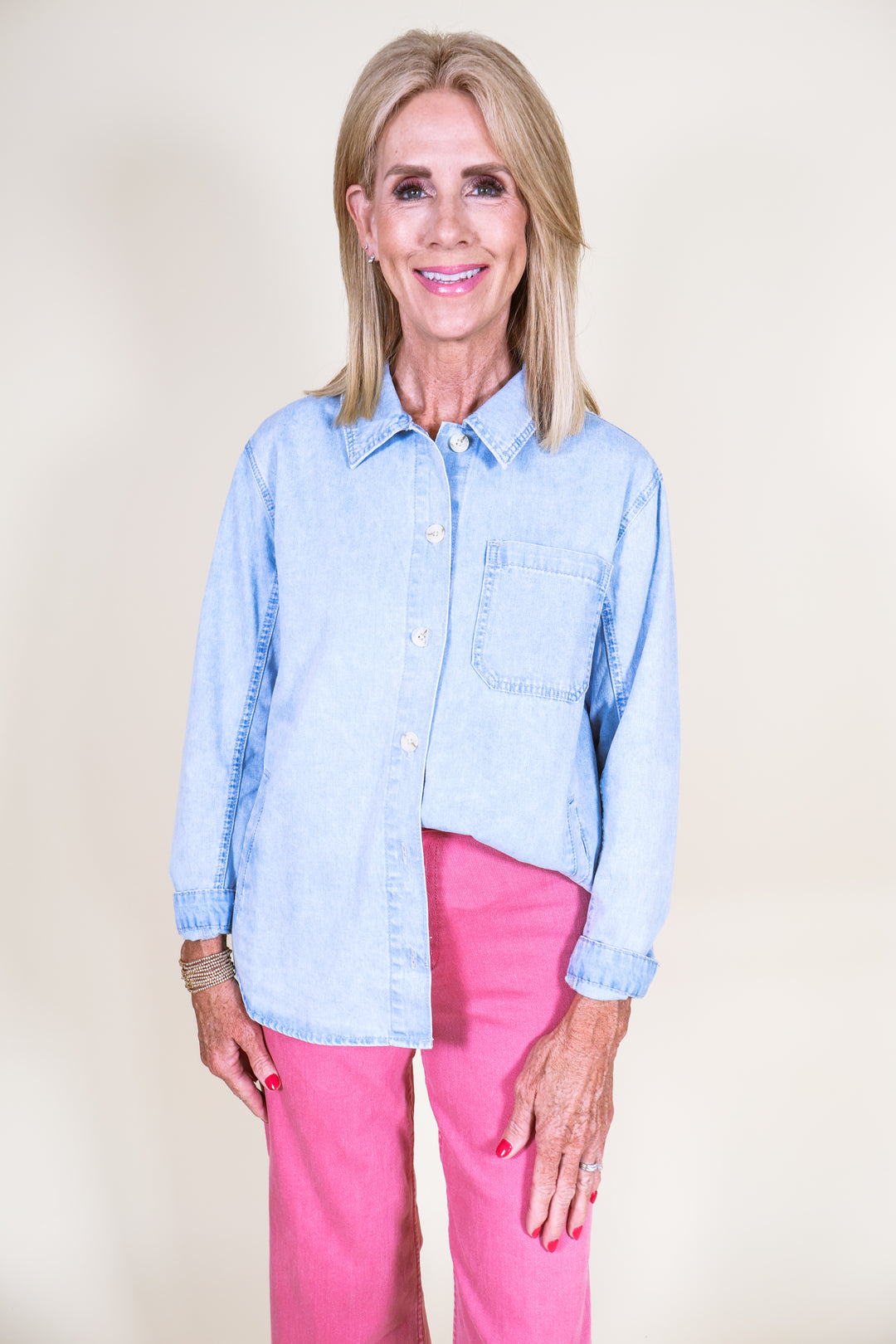 Denim Washed Shirt Jacket