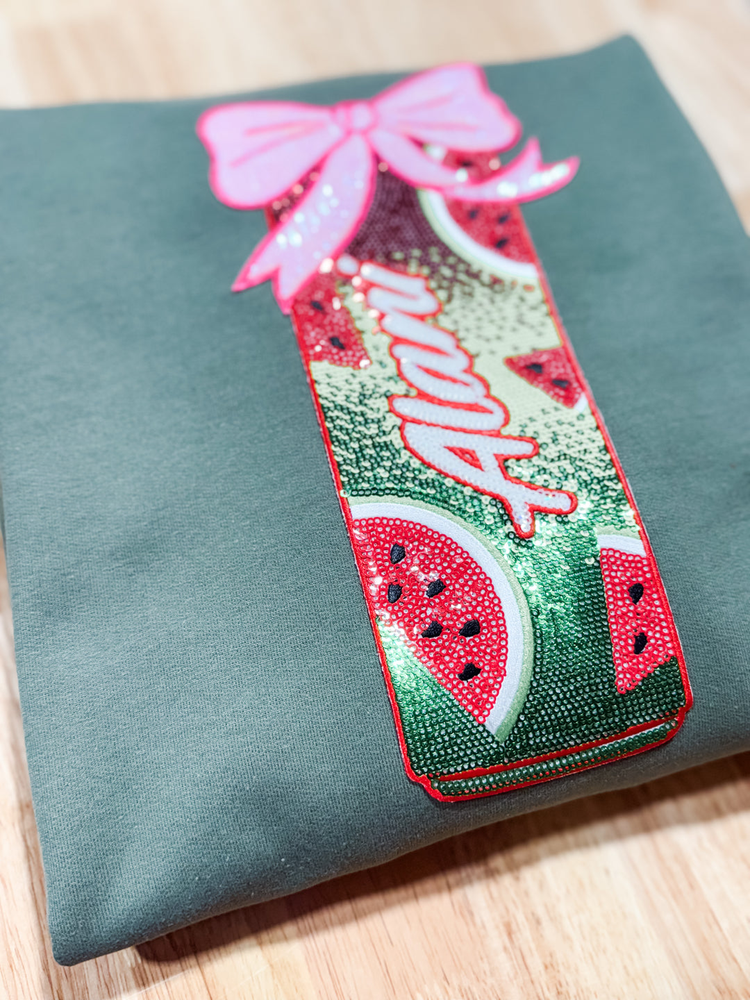 Watermelon Alani Patch Sweatshirt - Olive