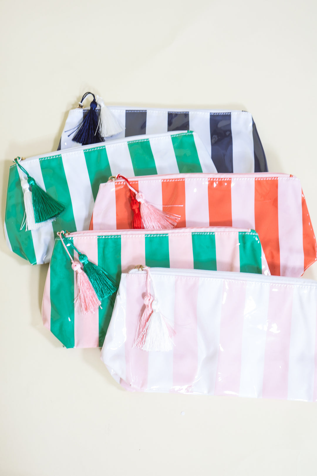 Striped Travel Cosmetic Bag - Medium