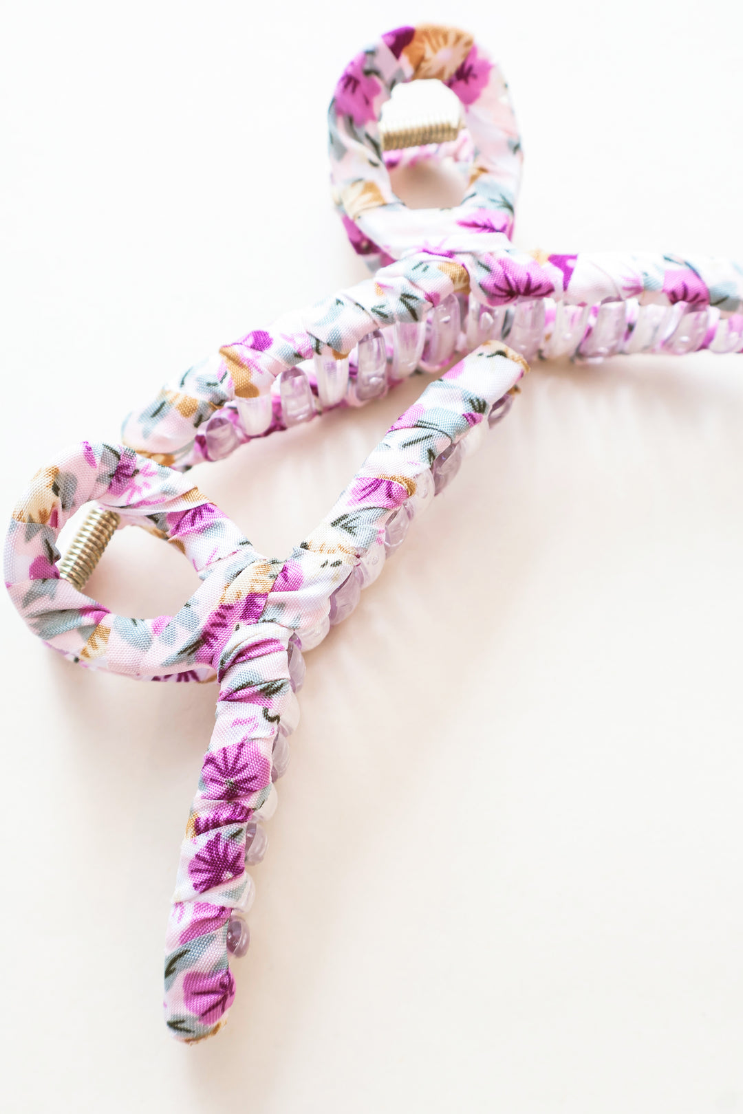Floral Wrapped Hair Claw Clip - Purple
