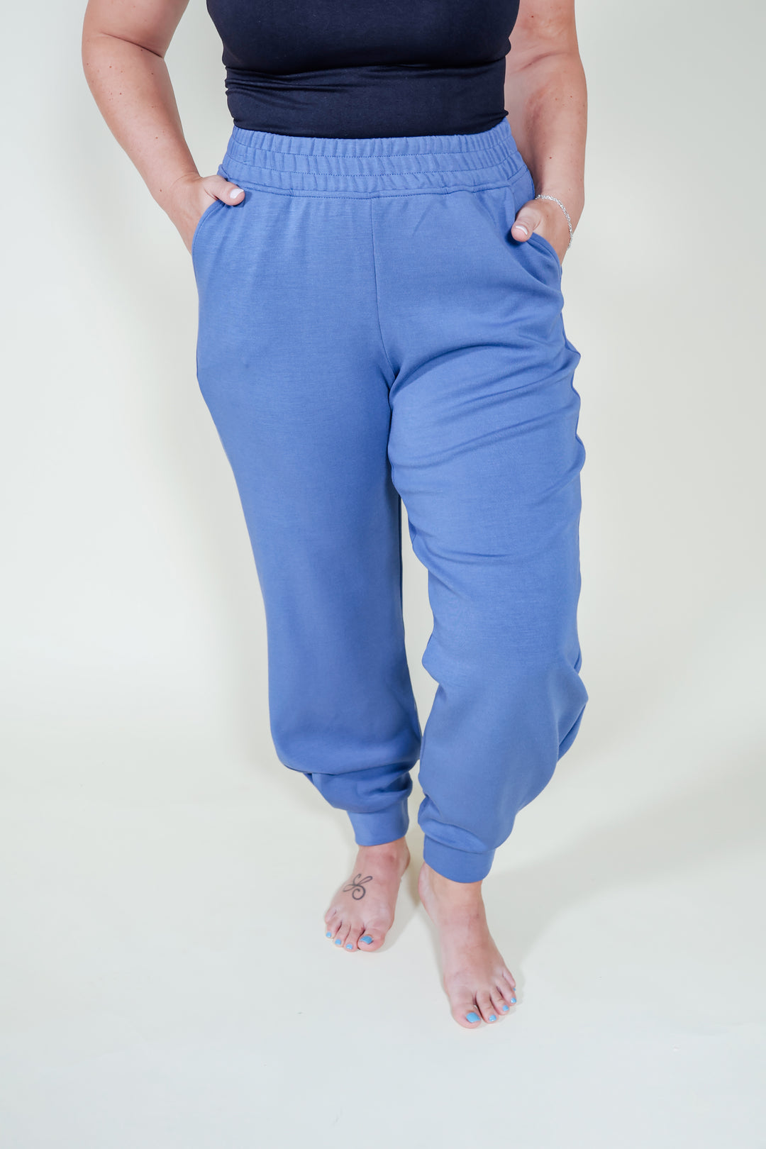 Modal Scuba Full Length Jogger Pant - Blue