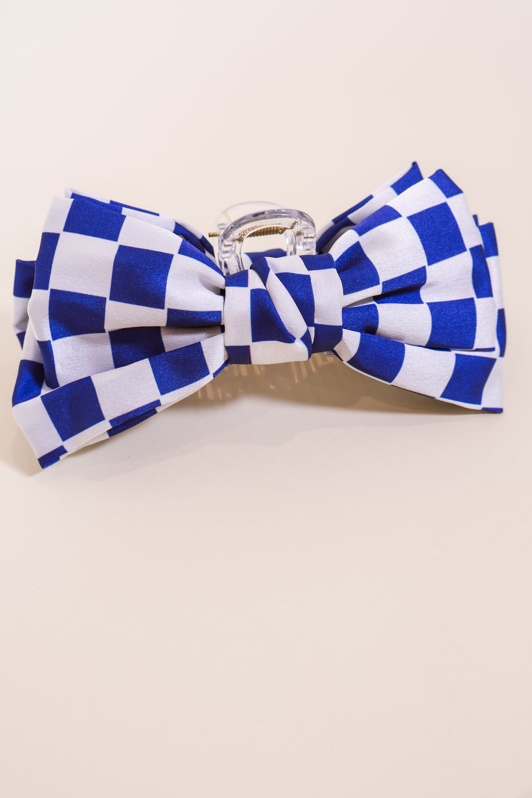 Checkered Hair Claw - Blue