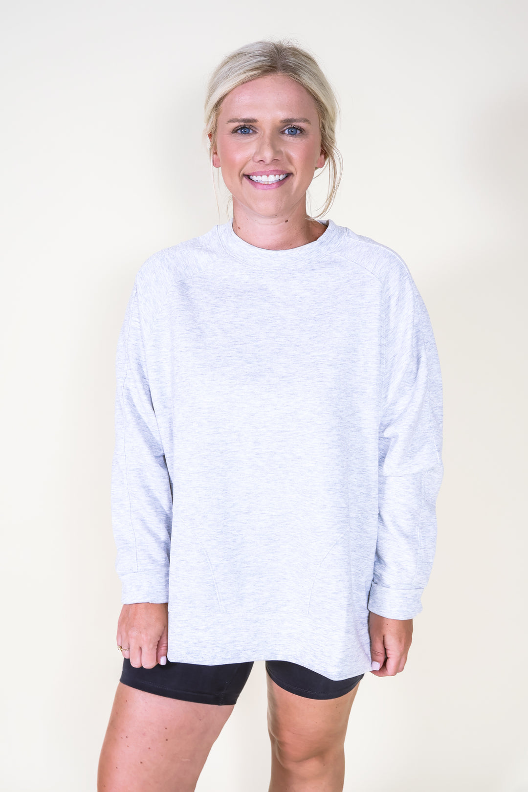 Scuba Side Slit Pullover - Heather Grey
