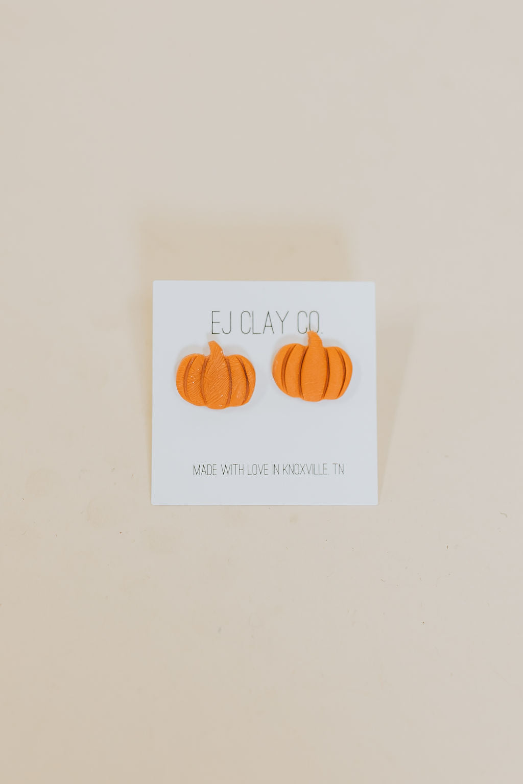 Textured Pumpkin Studs - Orange