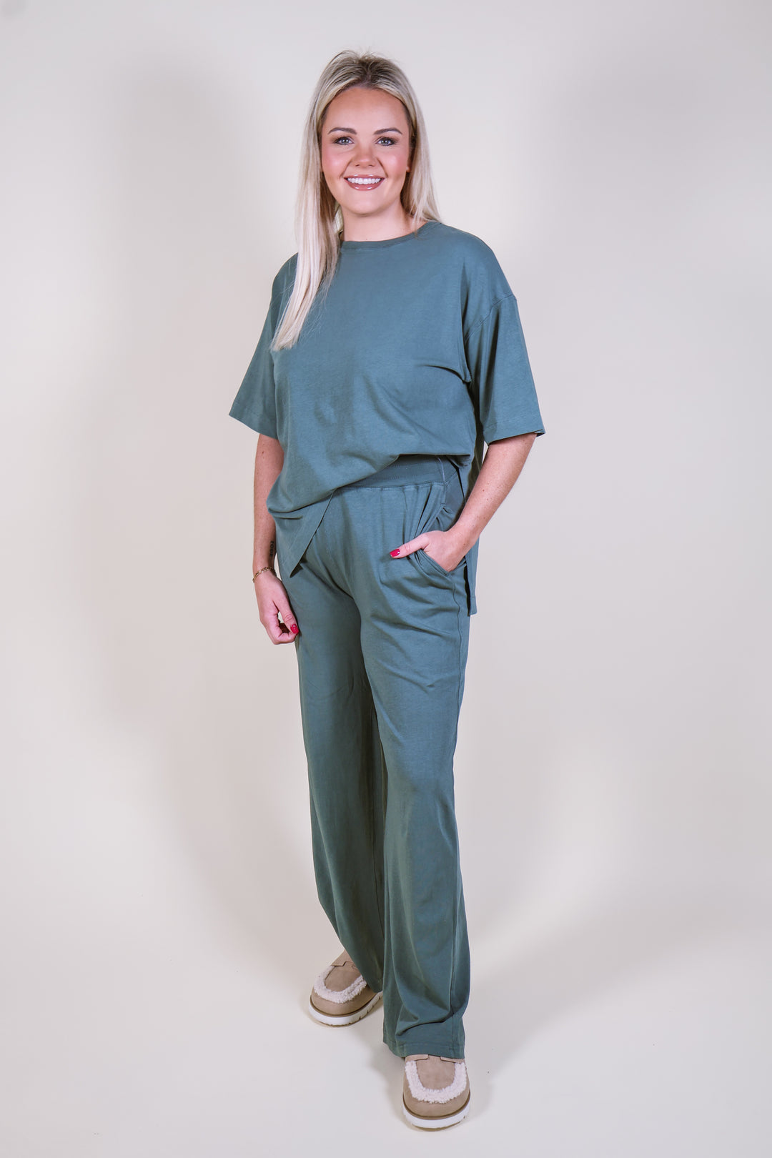 Coastal Drift Pima Cotton Pant Set – Silky Pine