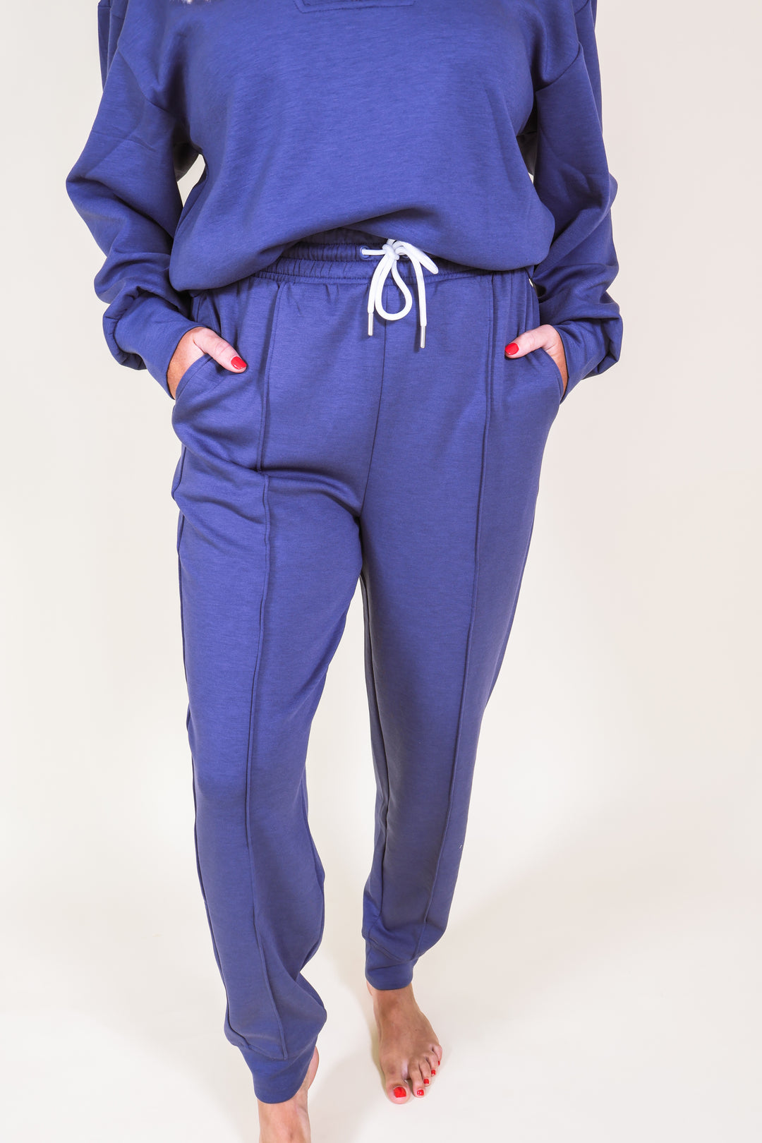 Scuba Sweatpants With Pockets - Blue Indigo