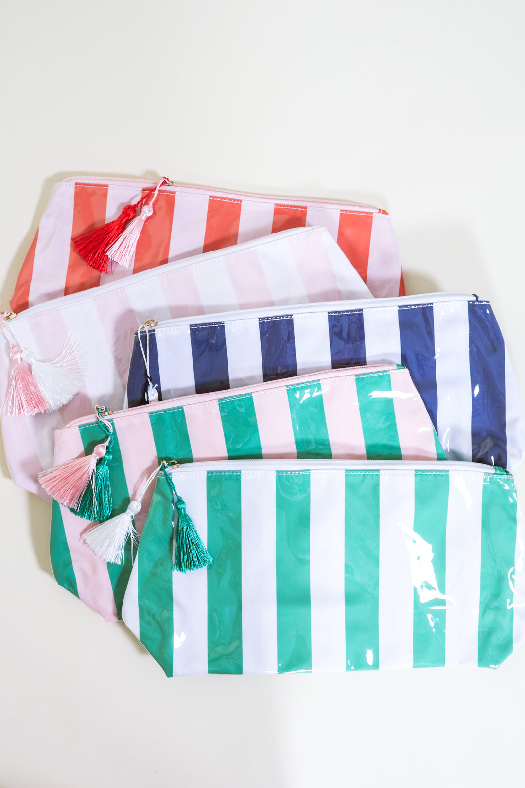 Striped Travel Cosmetic Bag - Large