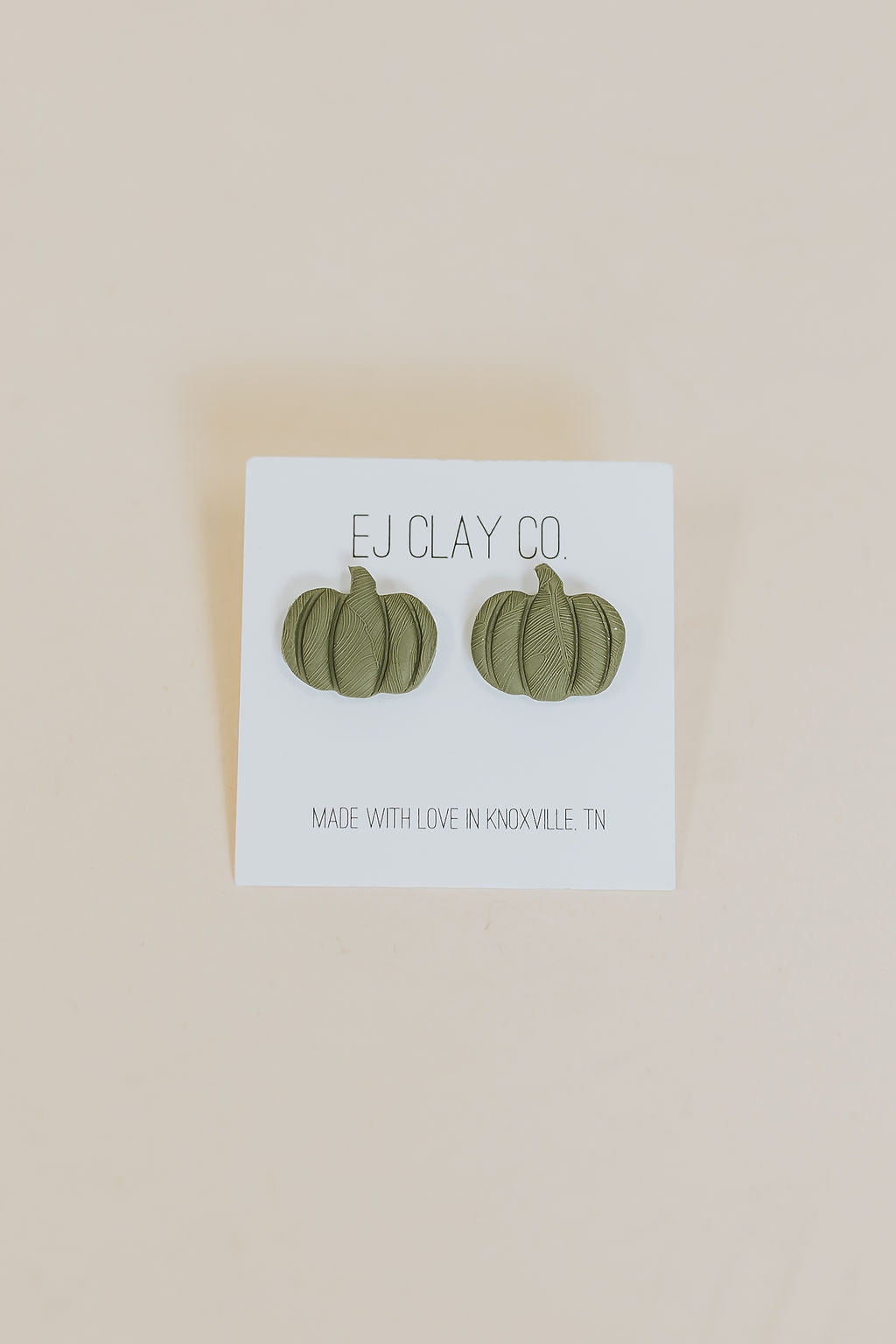 Textured Pumpkin Studs - Olive