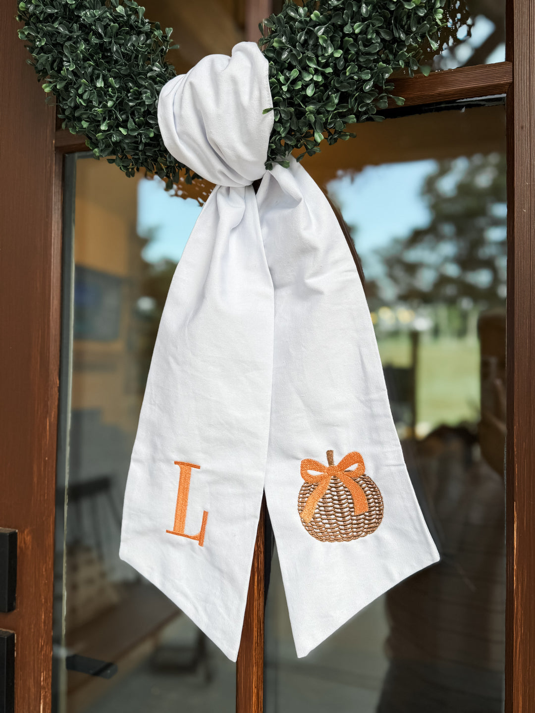 Fall Pumpkin Wreath Sash + Initial