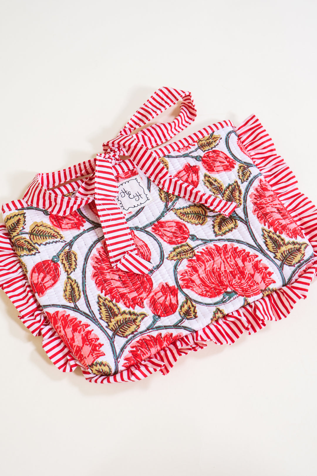 Red Floral Quilted Cover