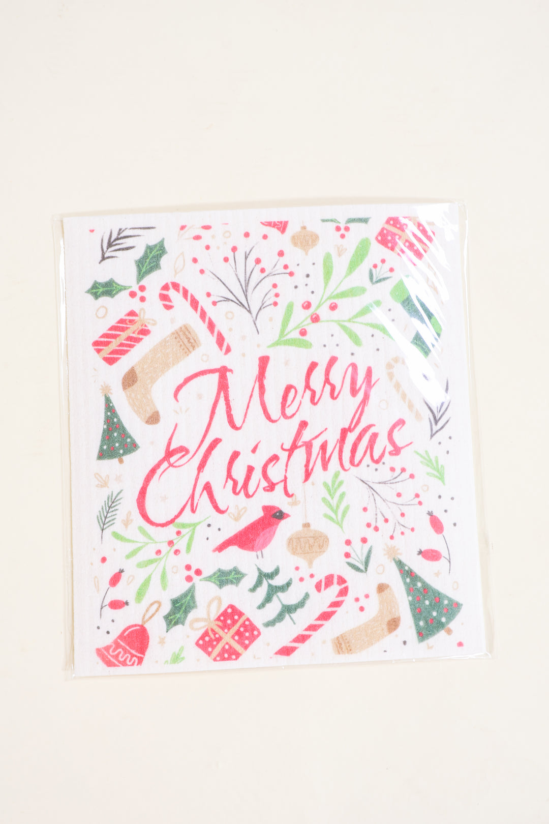 Christmas Swedish Dish Cloth - Merry Christmas