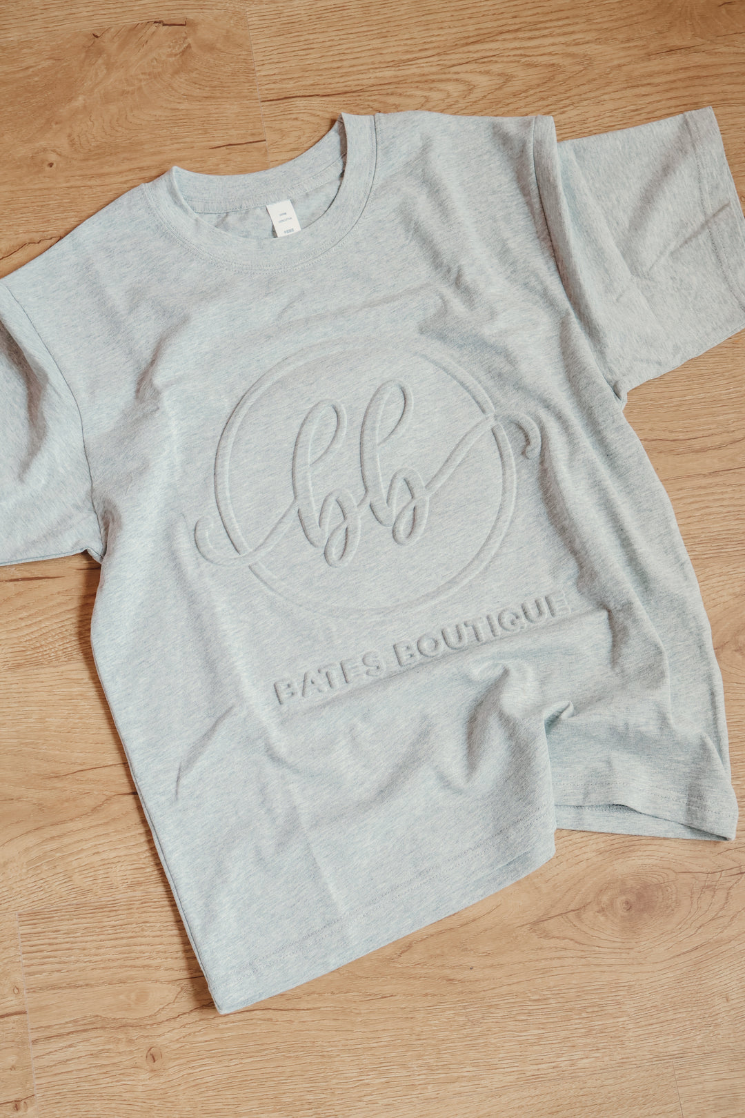 Bates Boutique Embossed Tee - Heather Grey