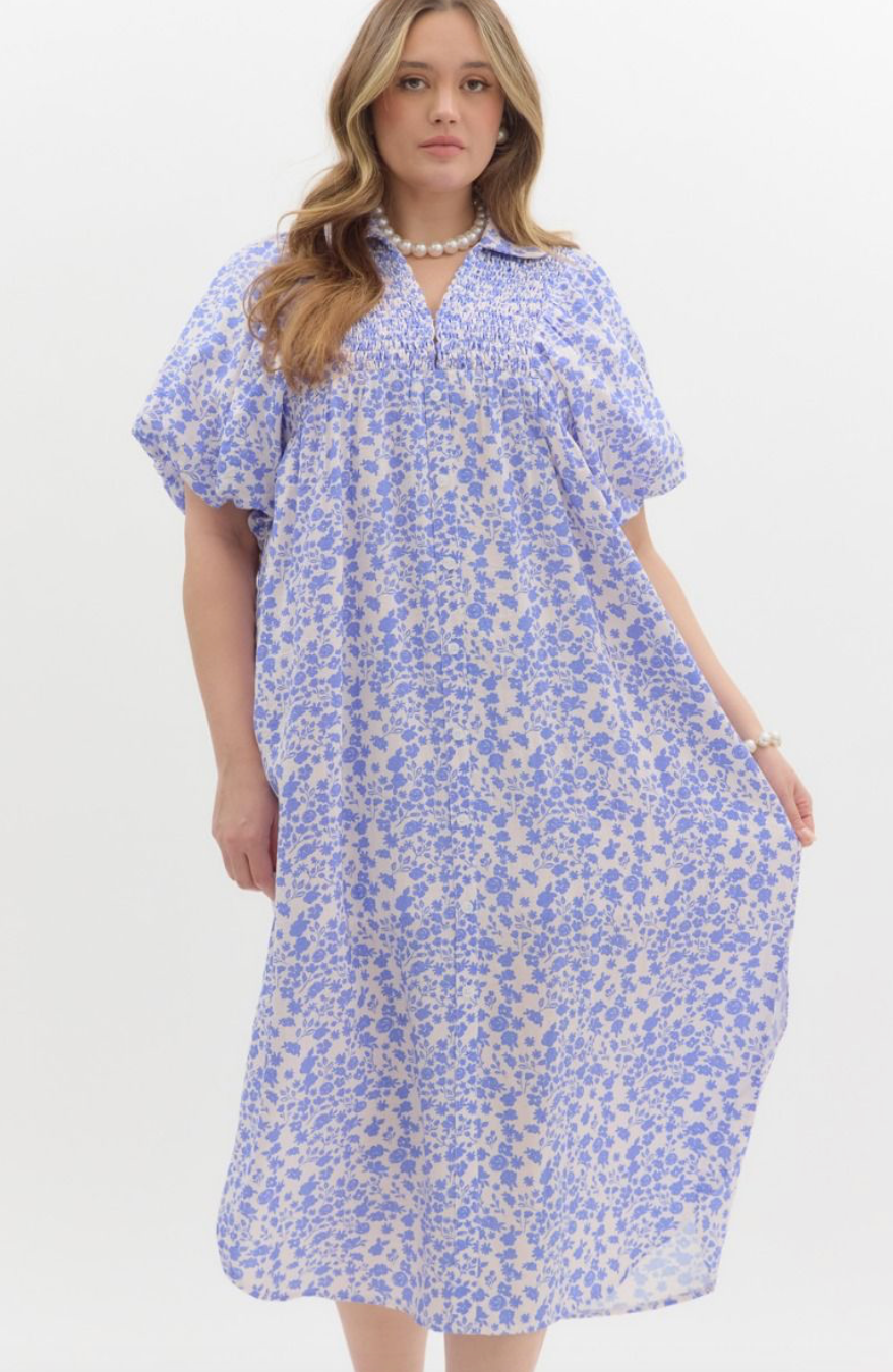 Ditsy Floral Dress - Blue