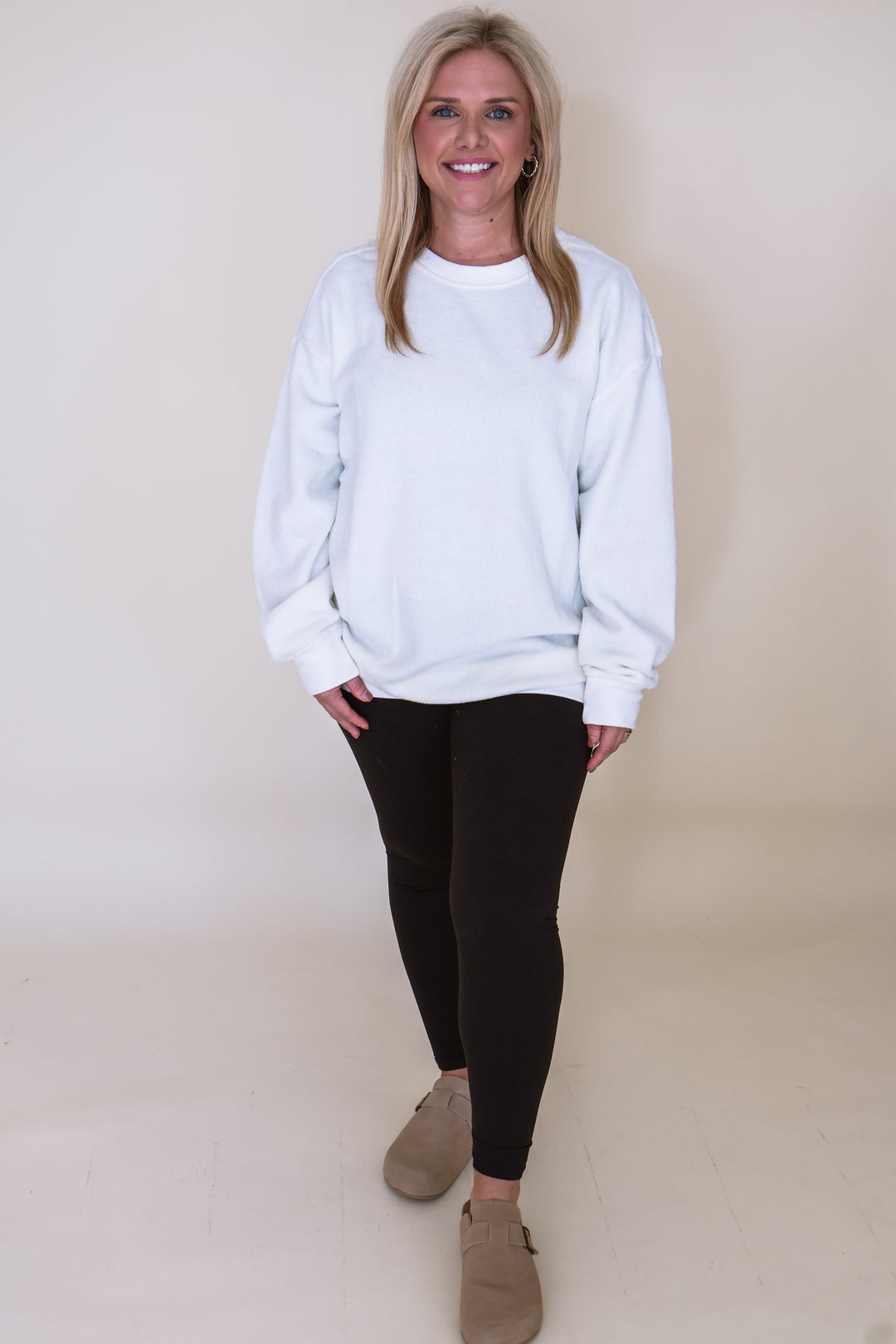 Olly Oversized Casual Sweatshirt - Buttercream