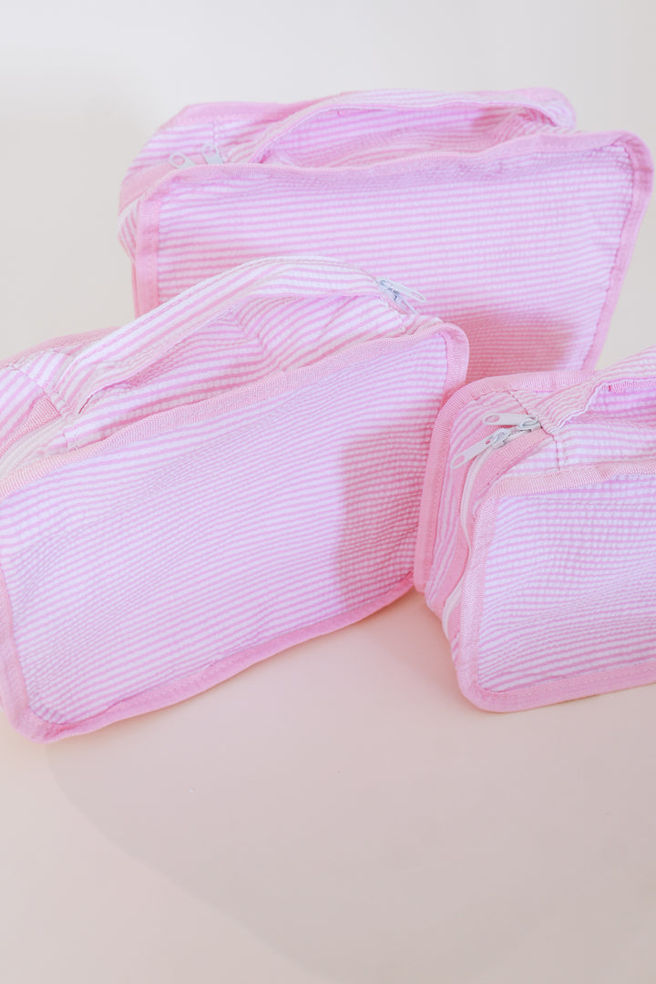 3-Piece Travel Packing Cube Set - Pink