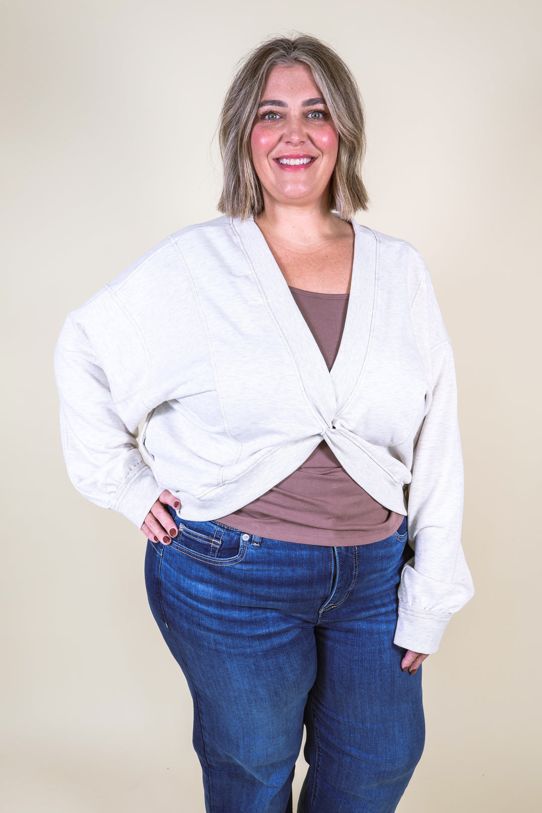 Twist & Turn Terry Sweatshirt - Oatmeal