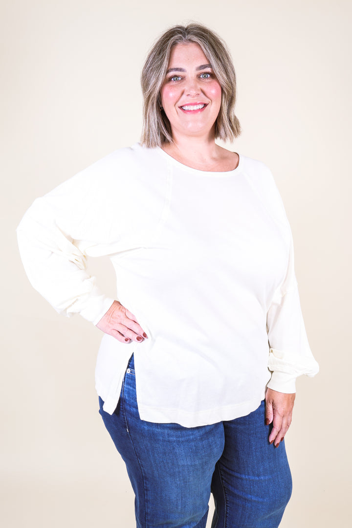 Easy Street Oversized Top - Cream