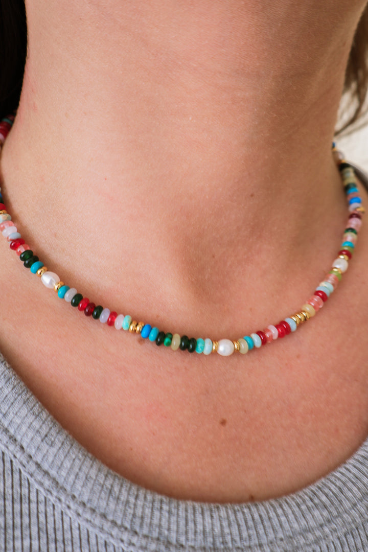Sunny Non-Tarnish Boho Color Beaded Necklace
