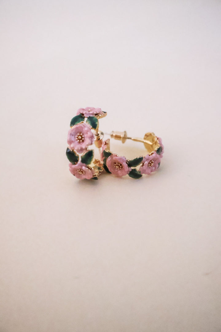 Jocelyn 18K Gold-Plated Floral C-Hoop Earring