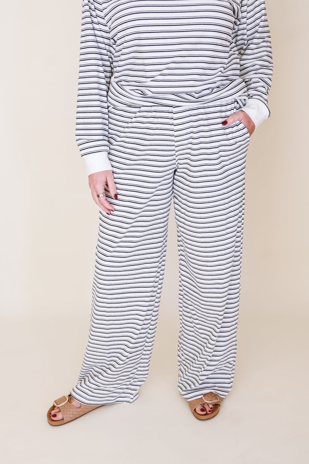 Secrets Striped Sweatpants - White