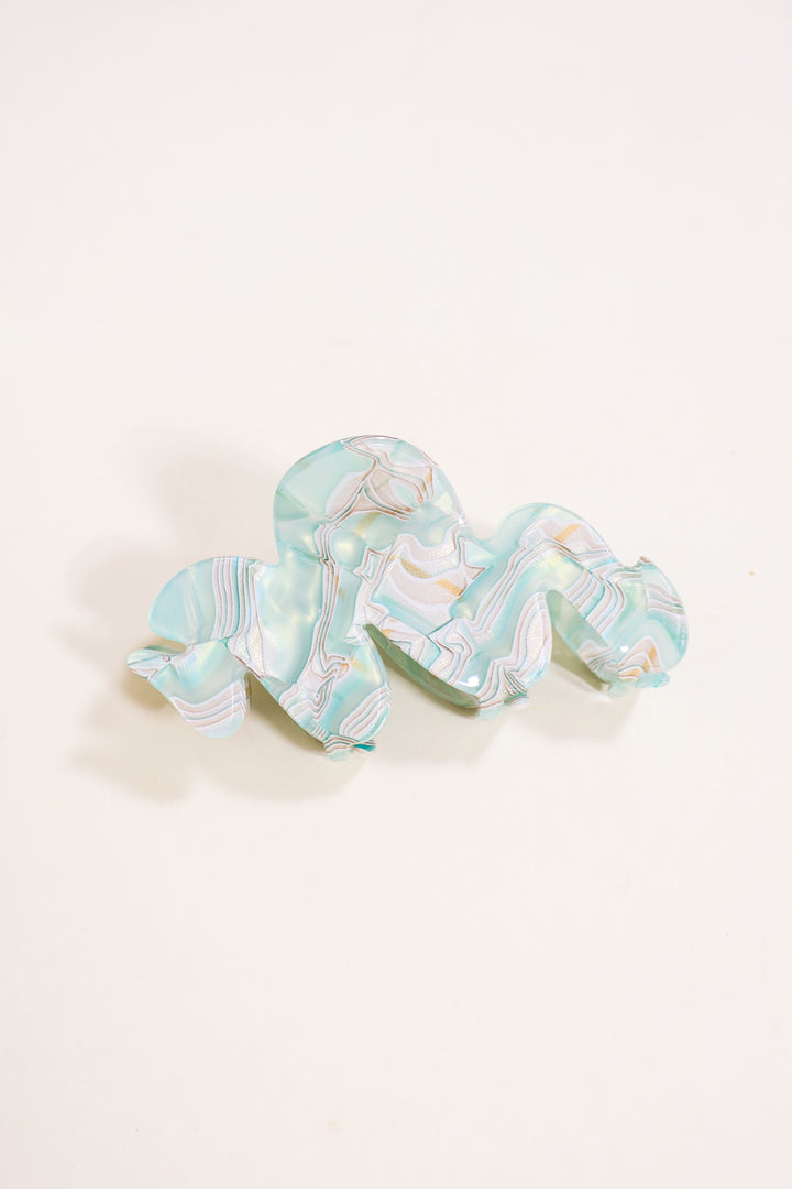 Wavy Hair Claw - Green