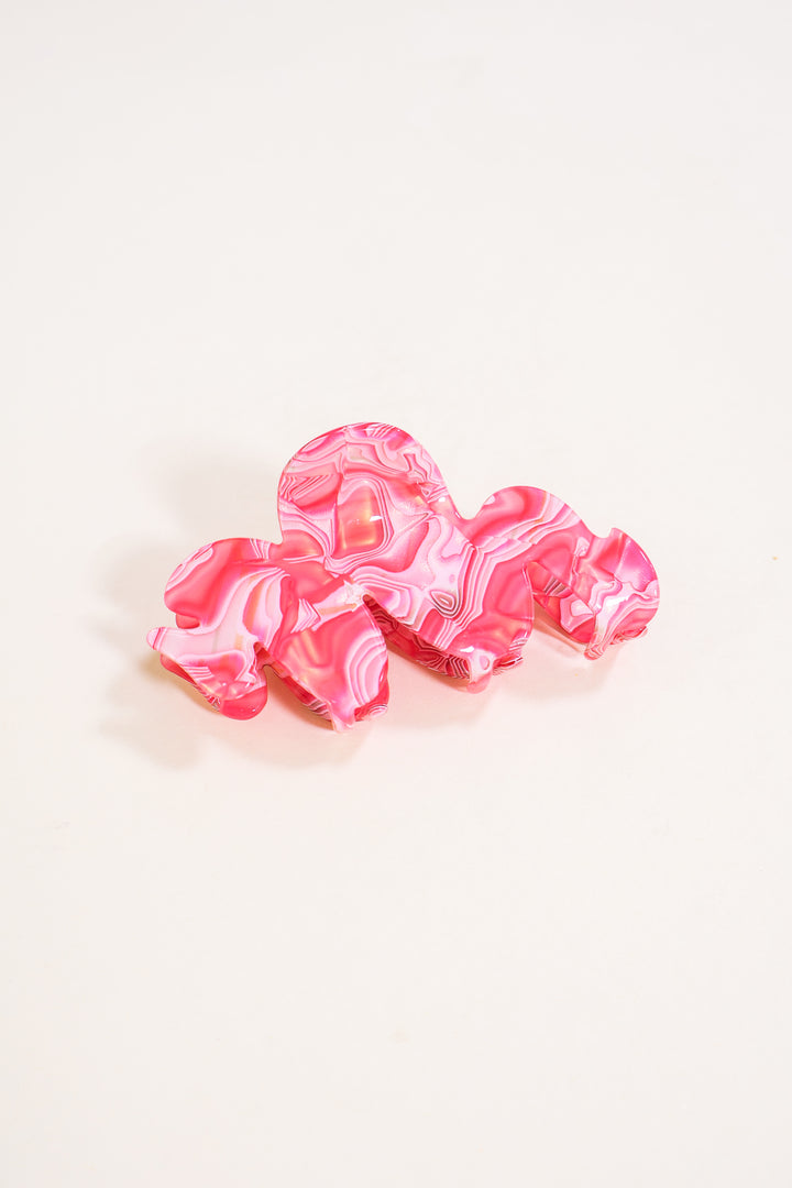 Wavy Hair Claw - Red