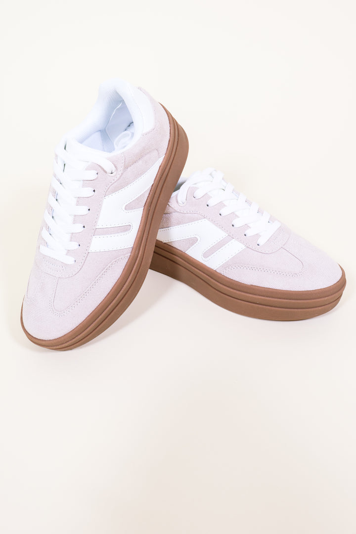 Color Block Mixed Media Platform Sneakers