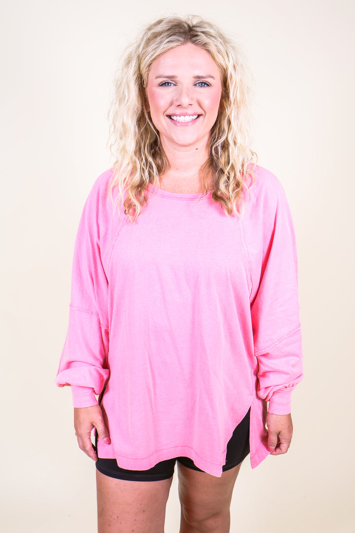 Easy Street Oversized Top - Pink