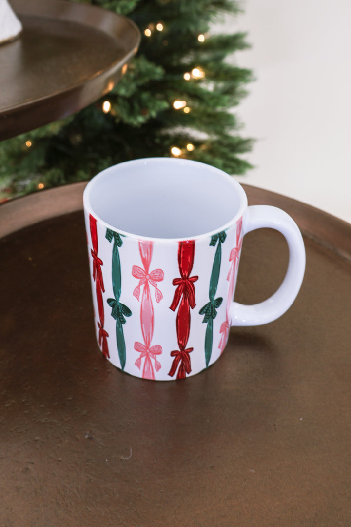 Christmas Coffee Mug - Rows Of Bows
