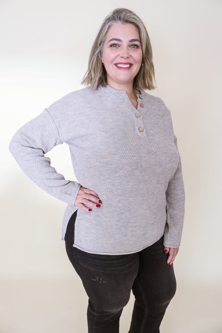 Harper Henley Sweater - H Beige