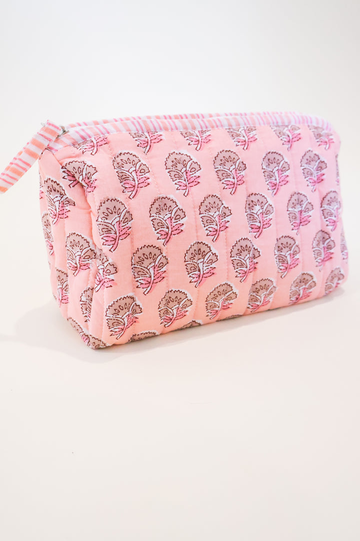 Layla Quilted Cosmetic Pink 10x6x5