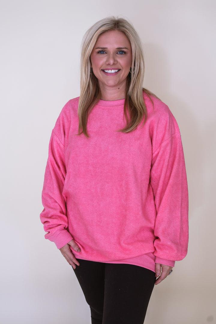 Olly Oversized Casual Sweatshirt - Taffy Pink