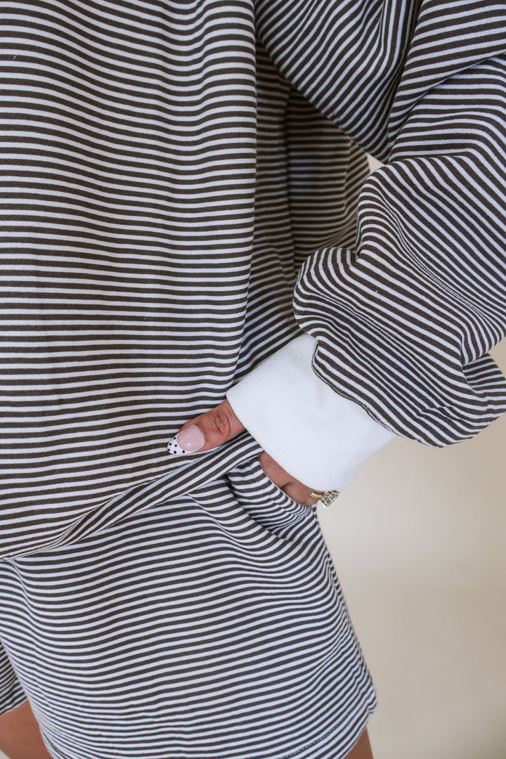 The It Girl Striped Set - Brown