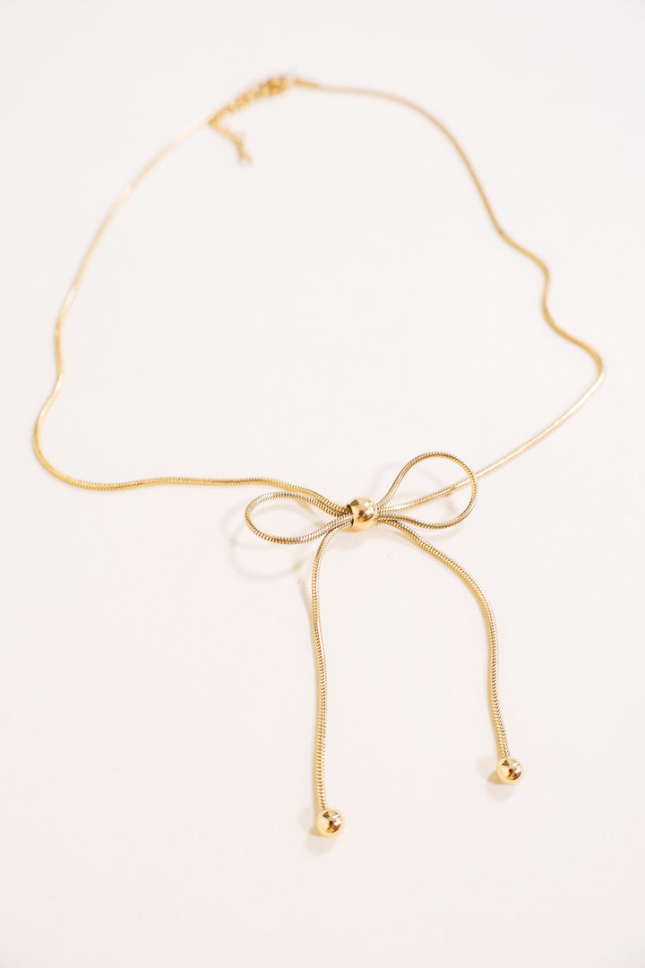 Wildrose 18K Non-Tarnish Bow Chain Necklace