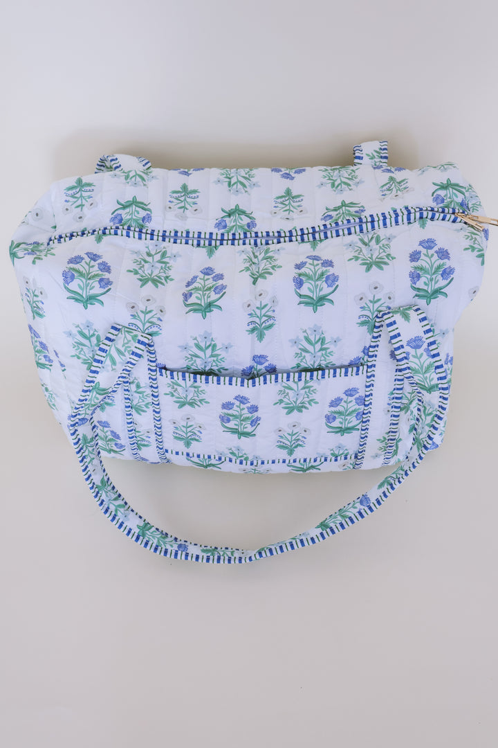 Floral Cotton Quilted Weekender Bag