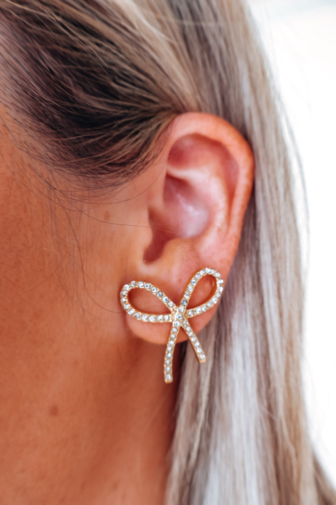 Delicate Bow Studded Earrings