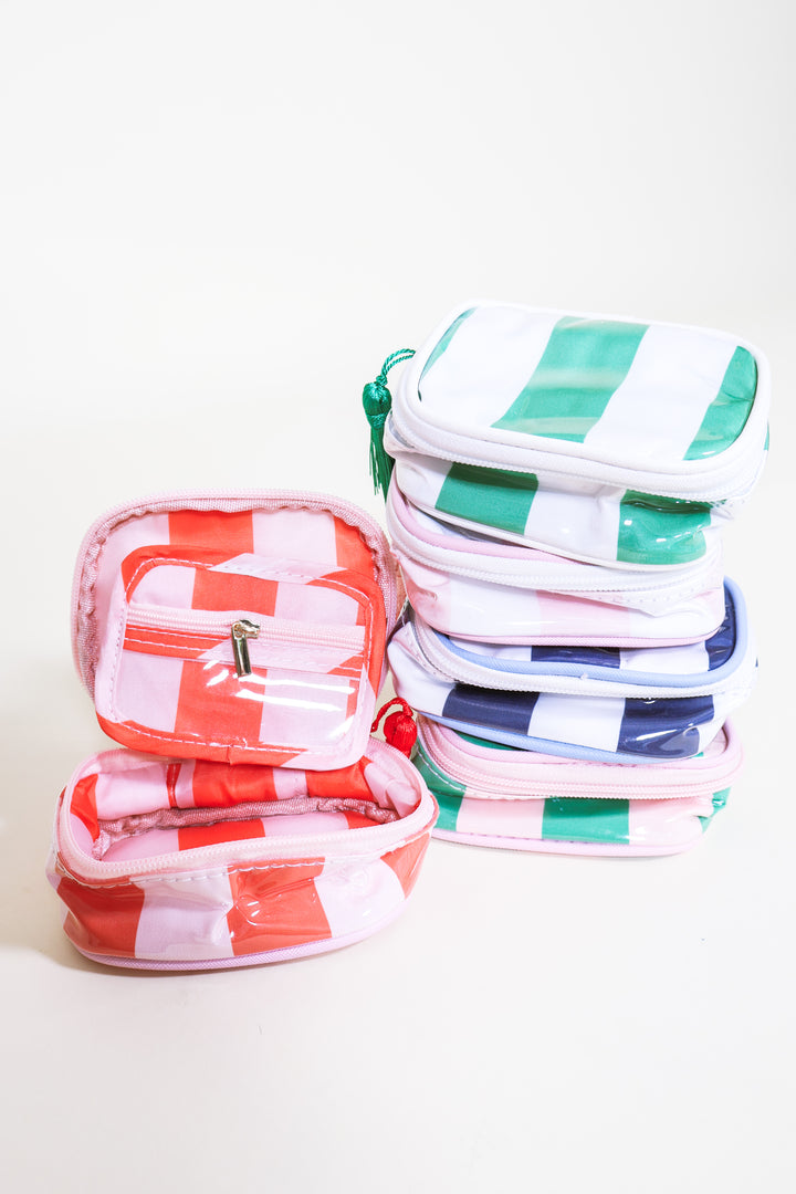 Striped Travel Lipstick Bag
