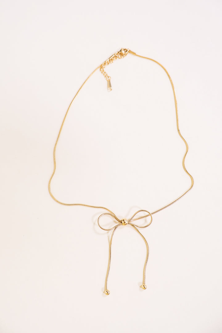 Wildrose 18K Non-Tarnish Bow Chain Necklace