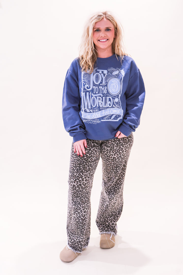 Joy To The World Denim Sweatshirt