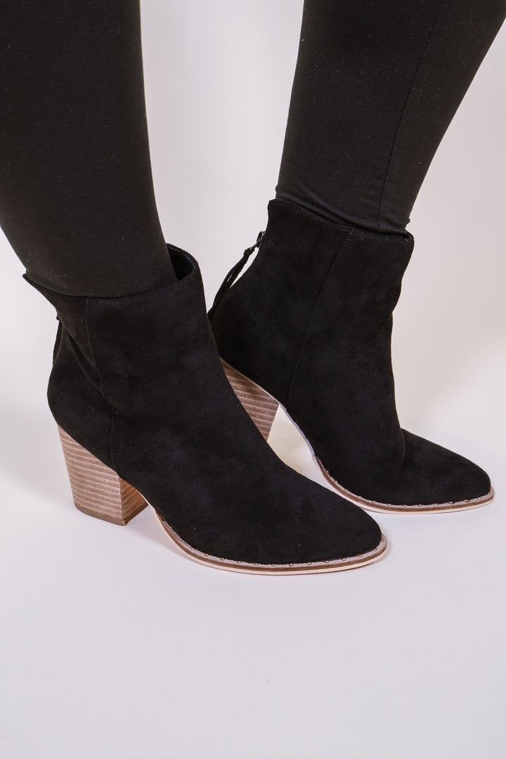 Harvest Moon Suede Booties - Black