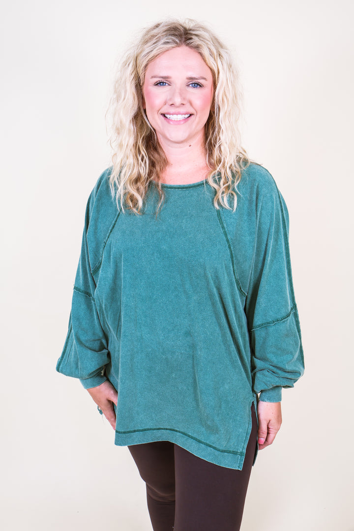 Easy Street Oversized Top - Green