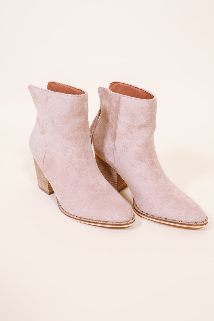 Harvest Moon Suede Booties - Taupe