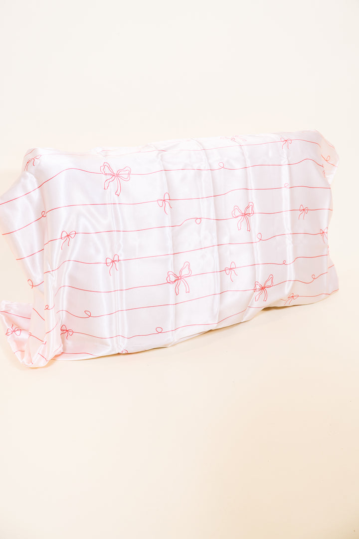 Holiday Bow Satin Pillowcase