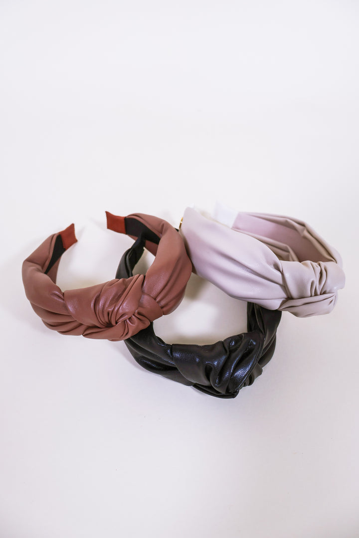 Leather Better Knotted Headband - Ivory