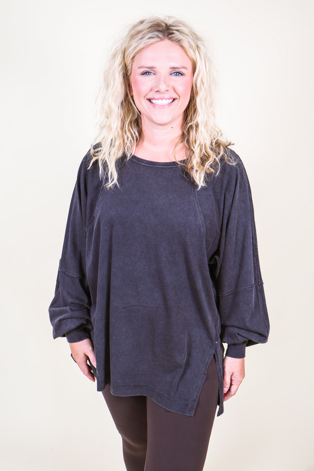 Easy Street Oversized Top - Black