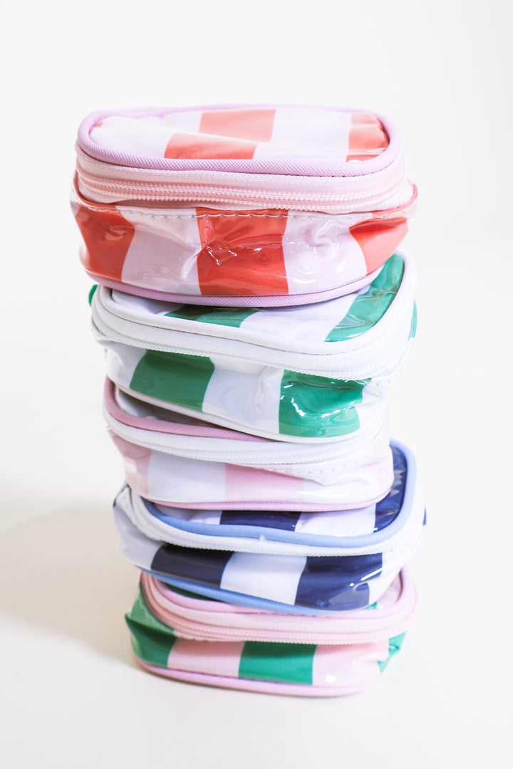 Striped Travel Lipstick Bag