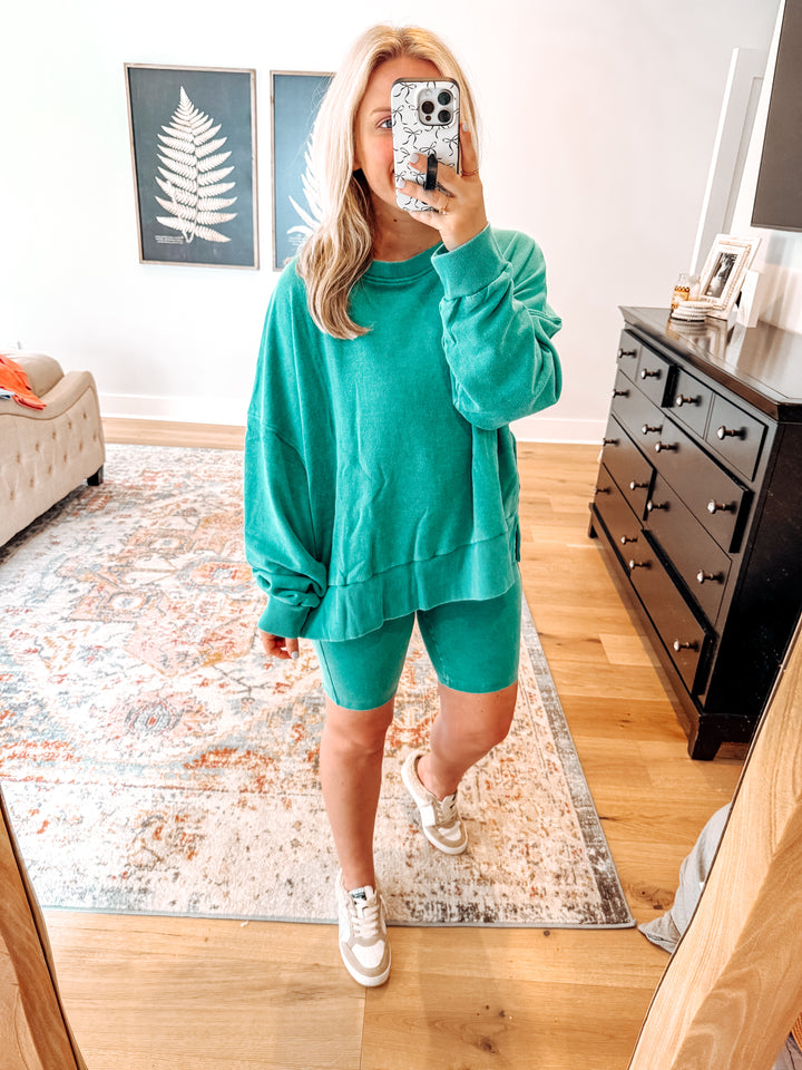 Collins Biker Short Set - Kelly Green