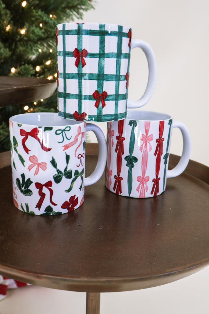Christmas Coffee Mug - Rows Of Bows