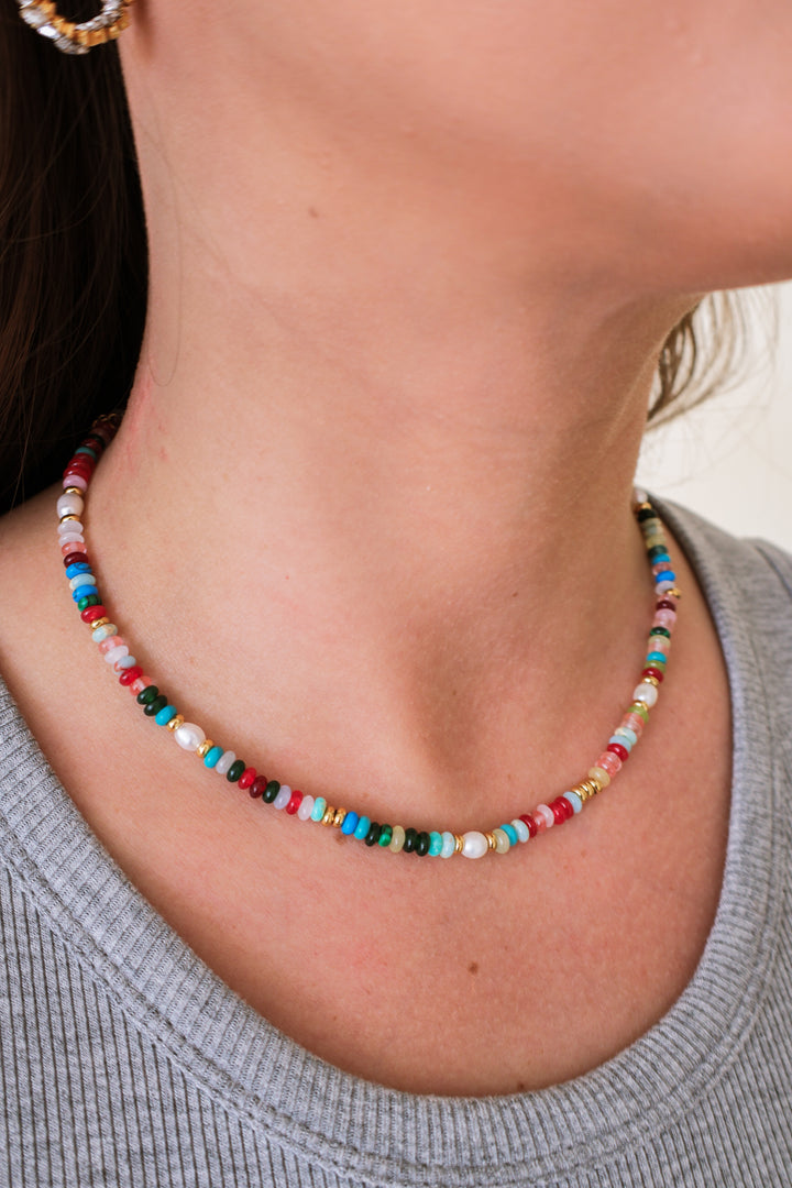 Sunny Non-Tarnish Boho Color Beaded Necklace