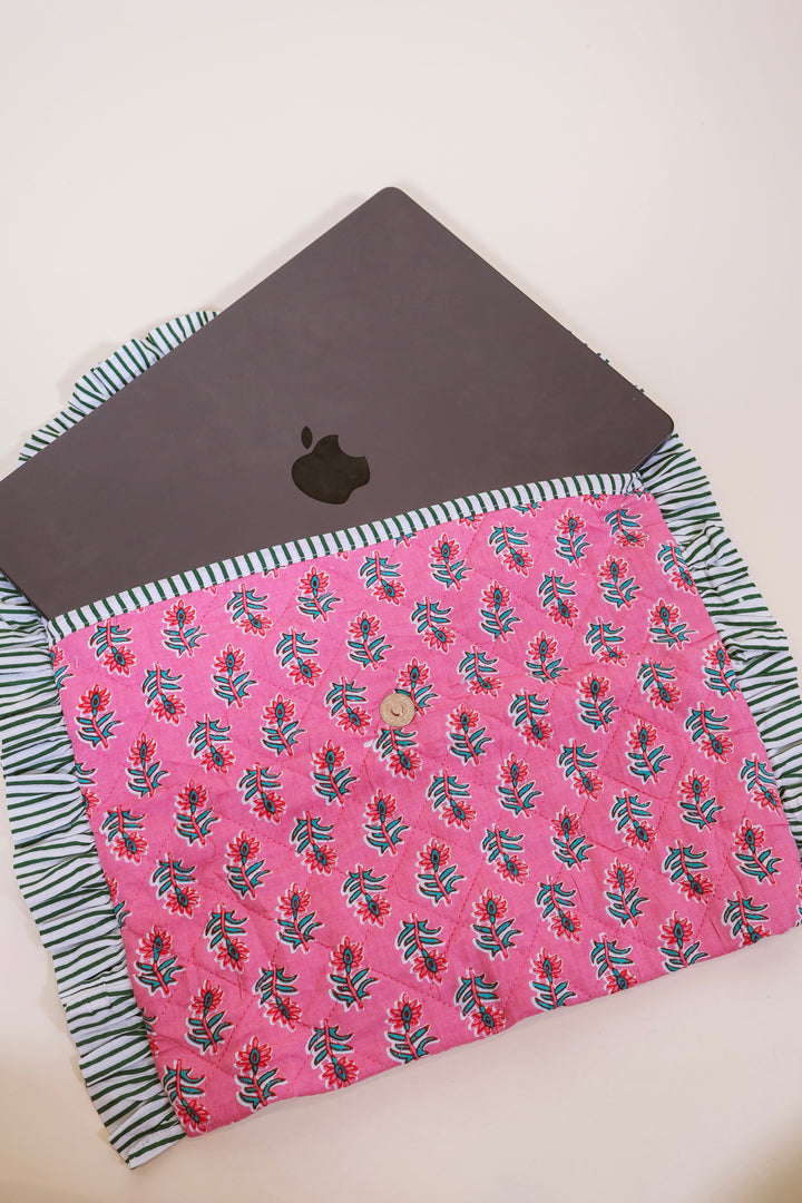 Floral Computer/Tablet Sleeve - Pink